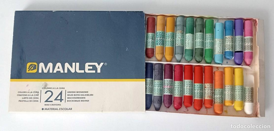 Coleccionismo: CAJA DE L&Aacute;PICES DE CERA MARCA MANLEY - Foto 3
