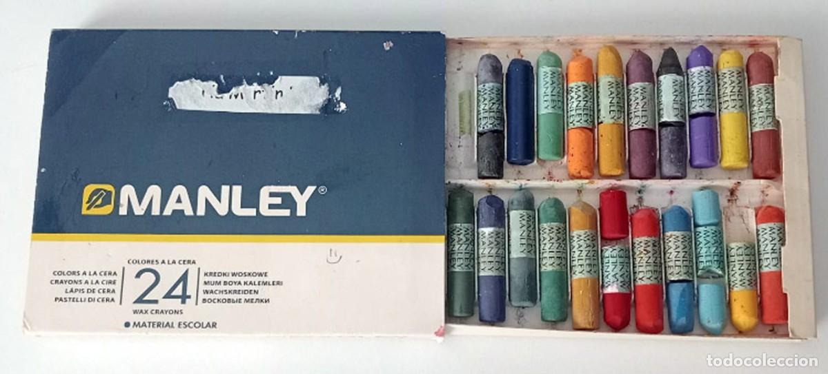 Coleccionismo: CAJA DE L&Aacute;PICES DE CERA MARCA MANLEY - Foto 3