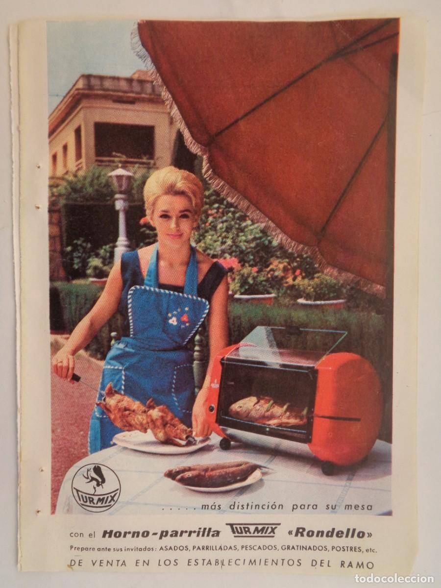 Coleccionismo: HOJA DE REVISTA CON AN UNCIO DE HORNO-PARRILLA TURMIX &uml; RONDELLO &uml;. A&Ntilde;OS 50