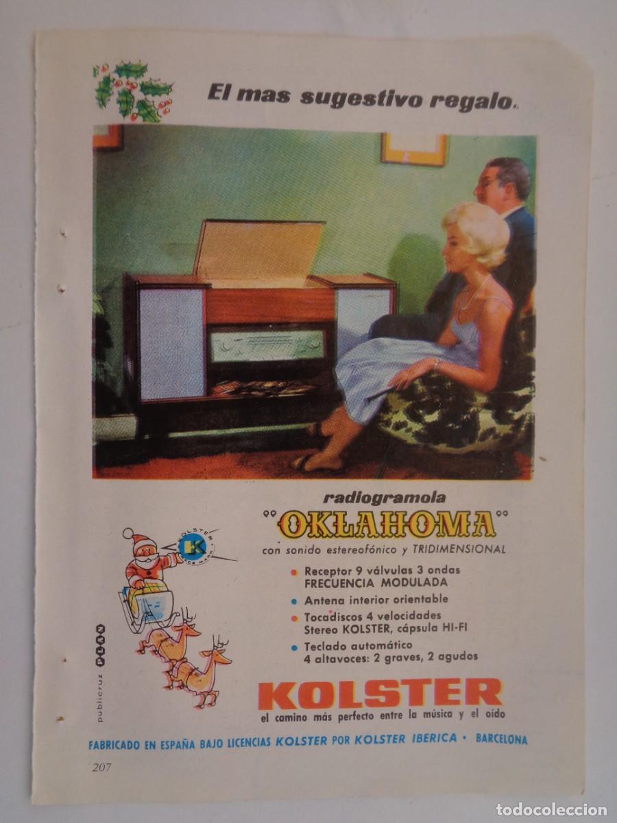 Collezionismo: HOJA DE REVISTA CON ANUNCIO DE RADIOGRAMOLA &uml; OKLAHOMA &uml;DE KOLSTER . A&Ntilde;OS 50