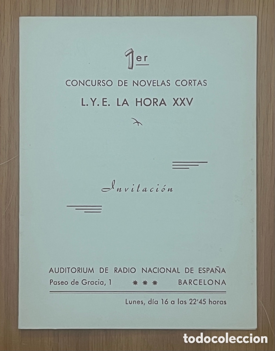 Coleccionismo: 1&ordm; CONCURSO DE NOVELAS CORTAS - AUDITORIUM RADIO NACIONAL DE ESPA&Ntilde;A - SALVADOR DALI Y JUAN CAPRI
