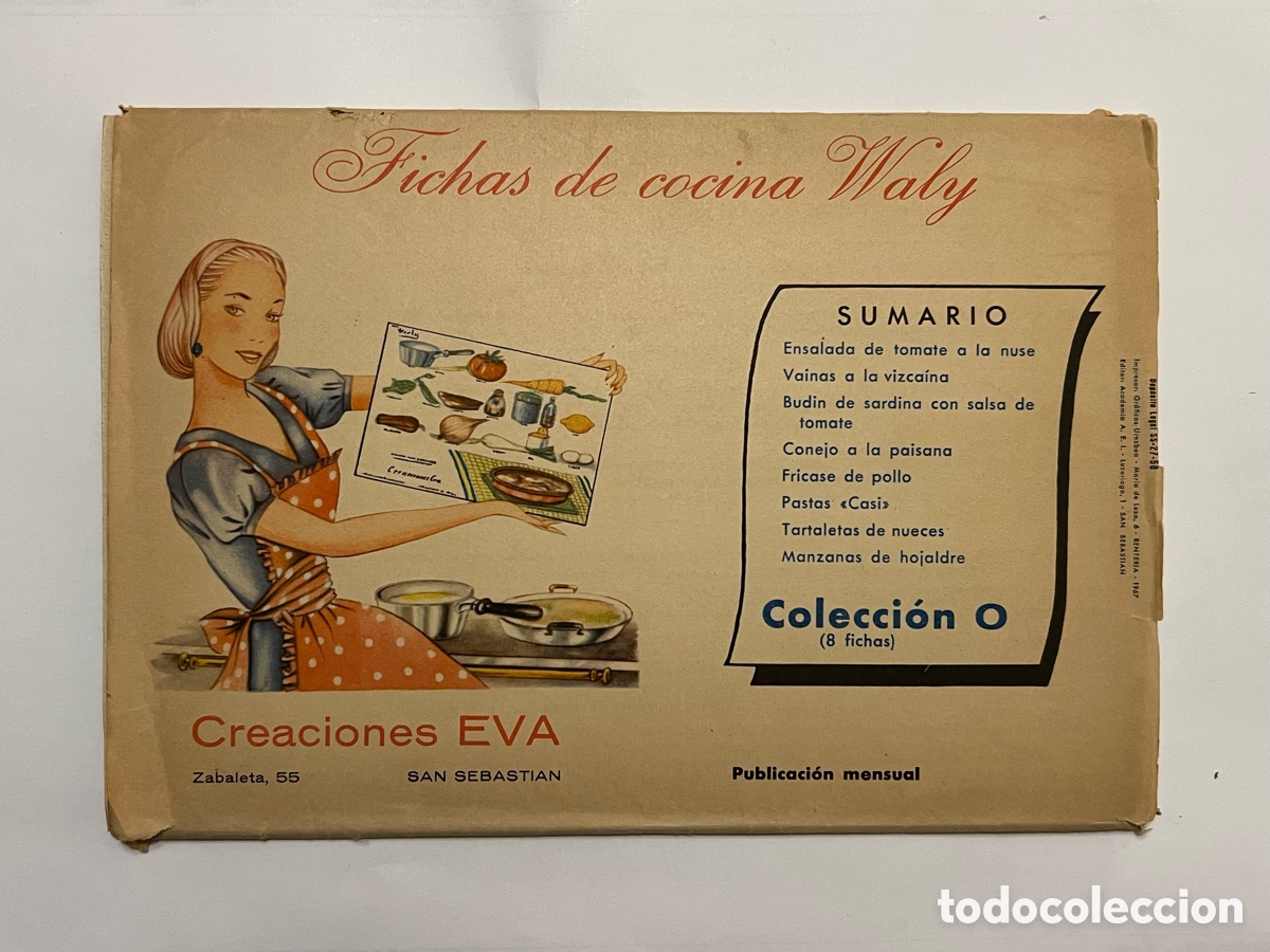 Coleccionismo: FICHAS DE COCINA WALY (7 de 8) FICHAS. COLECCION XF. CREACIONES EVA. VER RECETAS DEL SUMARIO
