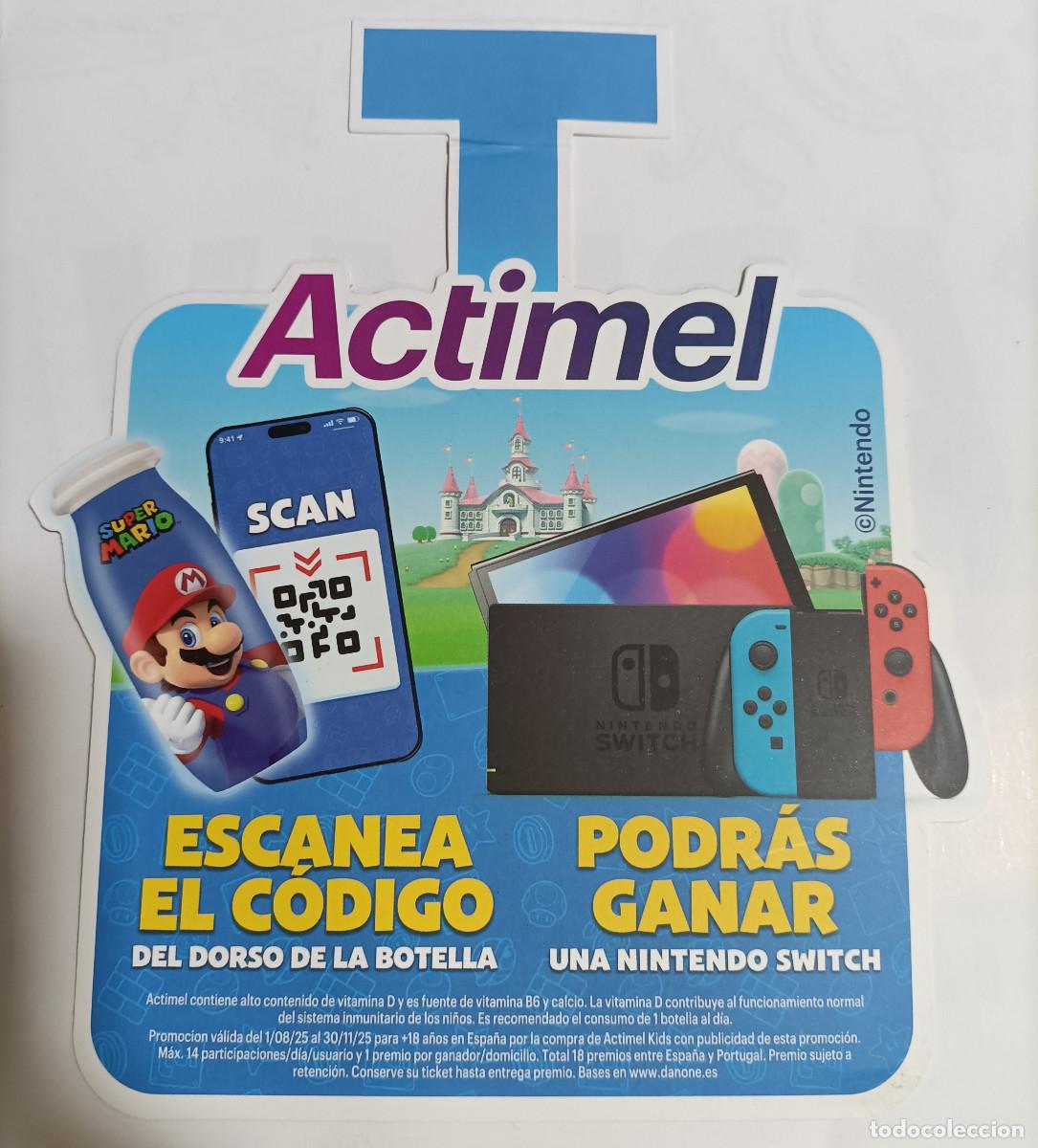 Coleccionismo: danone actimel tira de balda mario bros nintendo promocional publicidad publicitario