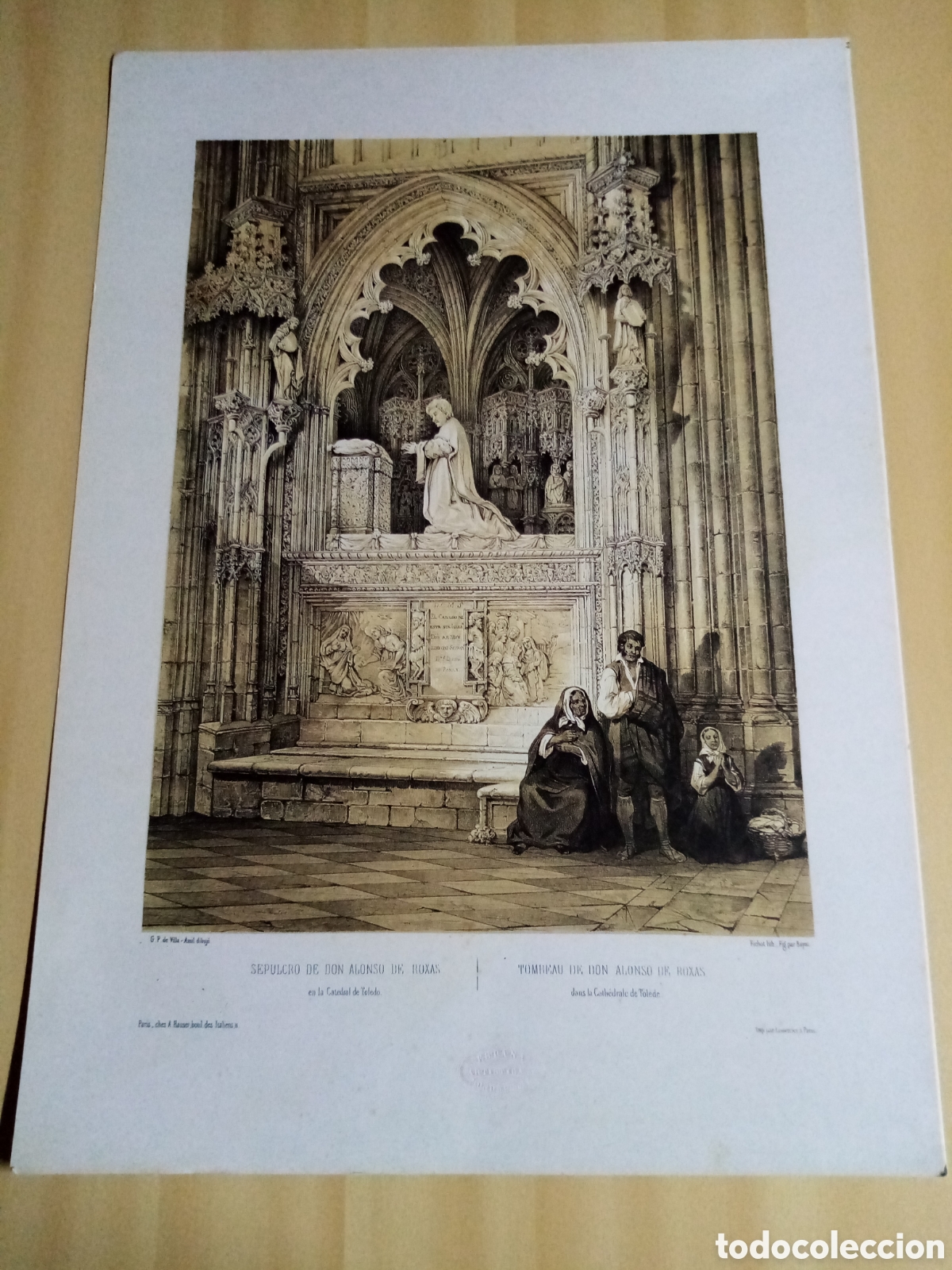 Coleccionismo: L&aacute;mina sepulcro catedral de Toledo