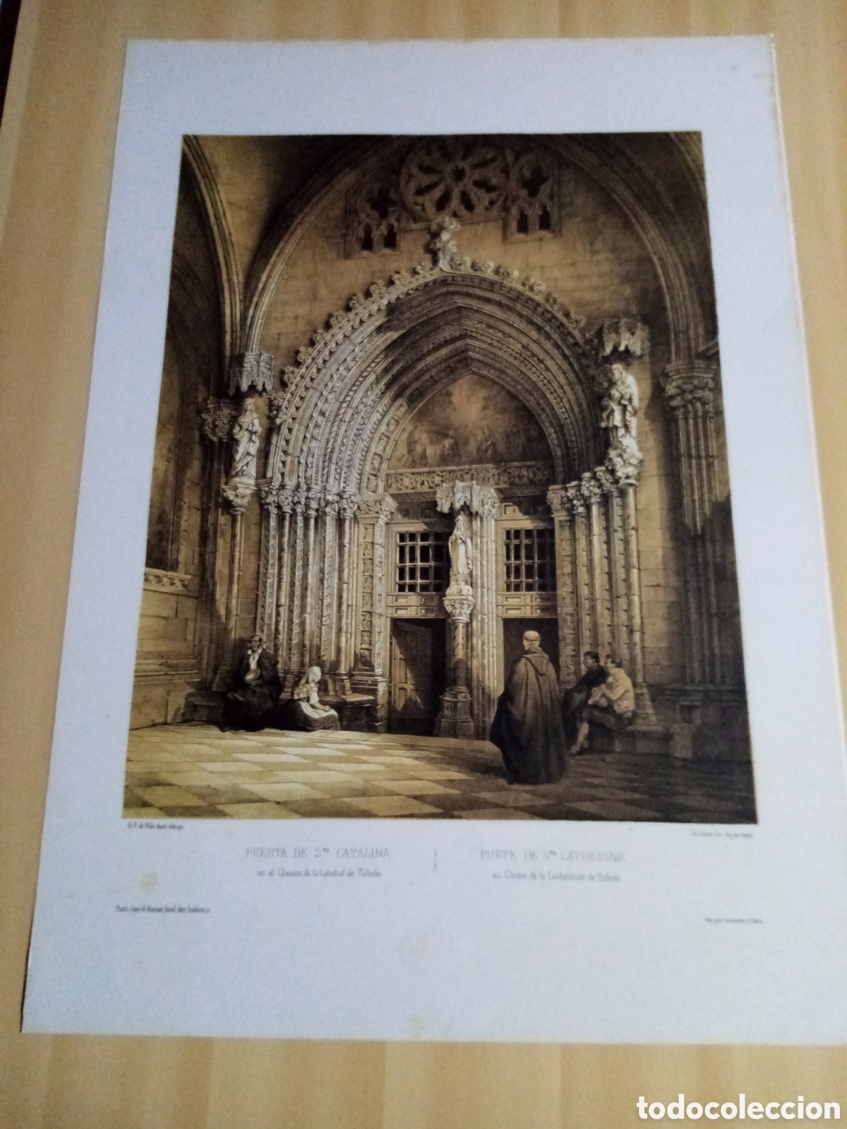Coleccionismo: L&aacute;mina claustro catedral de Toledo