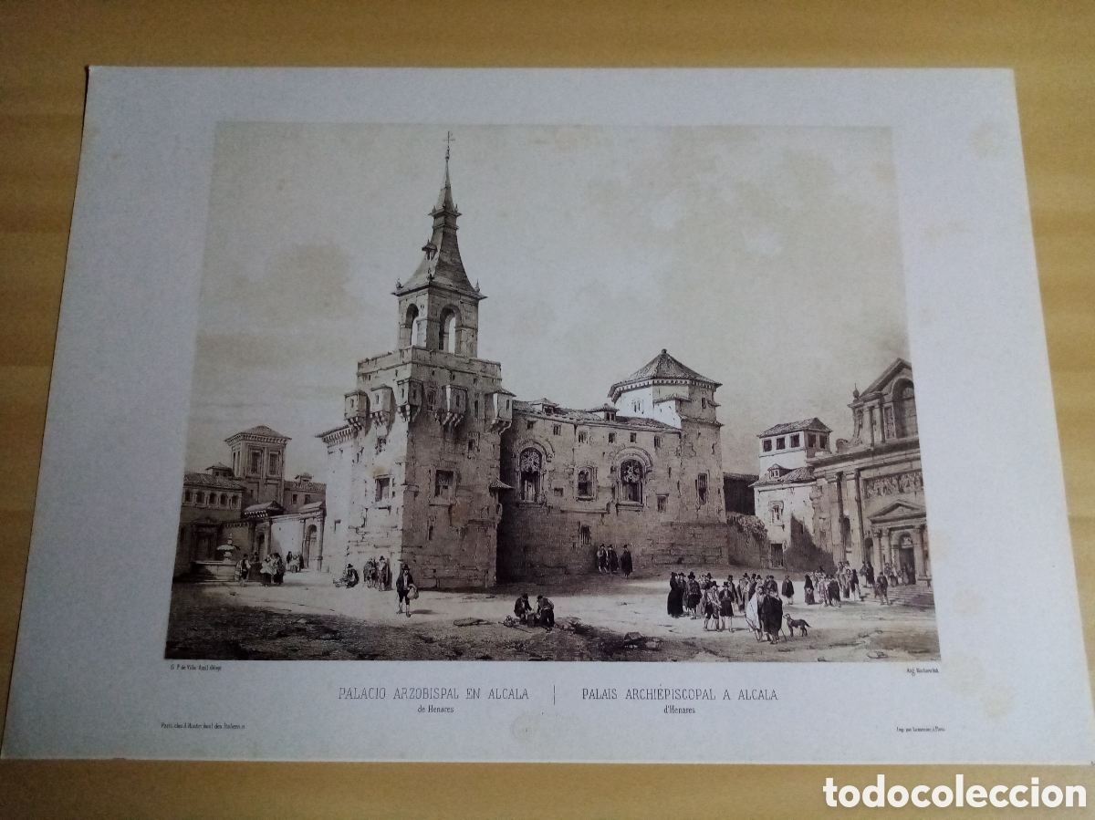 Coleccionismo: L&aacute;mina palacio arzobispal Alcal&aacute; de henares