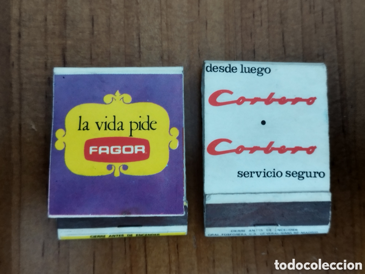 Coleccionismo: Cajas de cerillas Corber&oacute; y Fagor a&ntilde;os 60