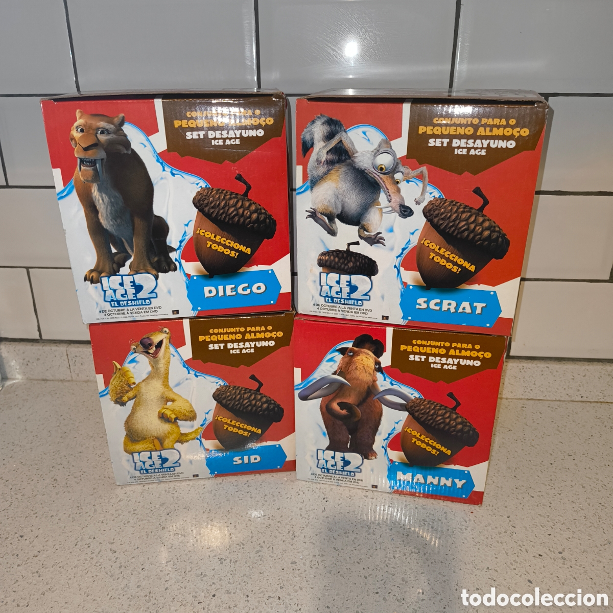 Coleccionismo: Colecci&oacute;n completa tazas Ice Age 2 &ndash; Telepizza 2006