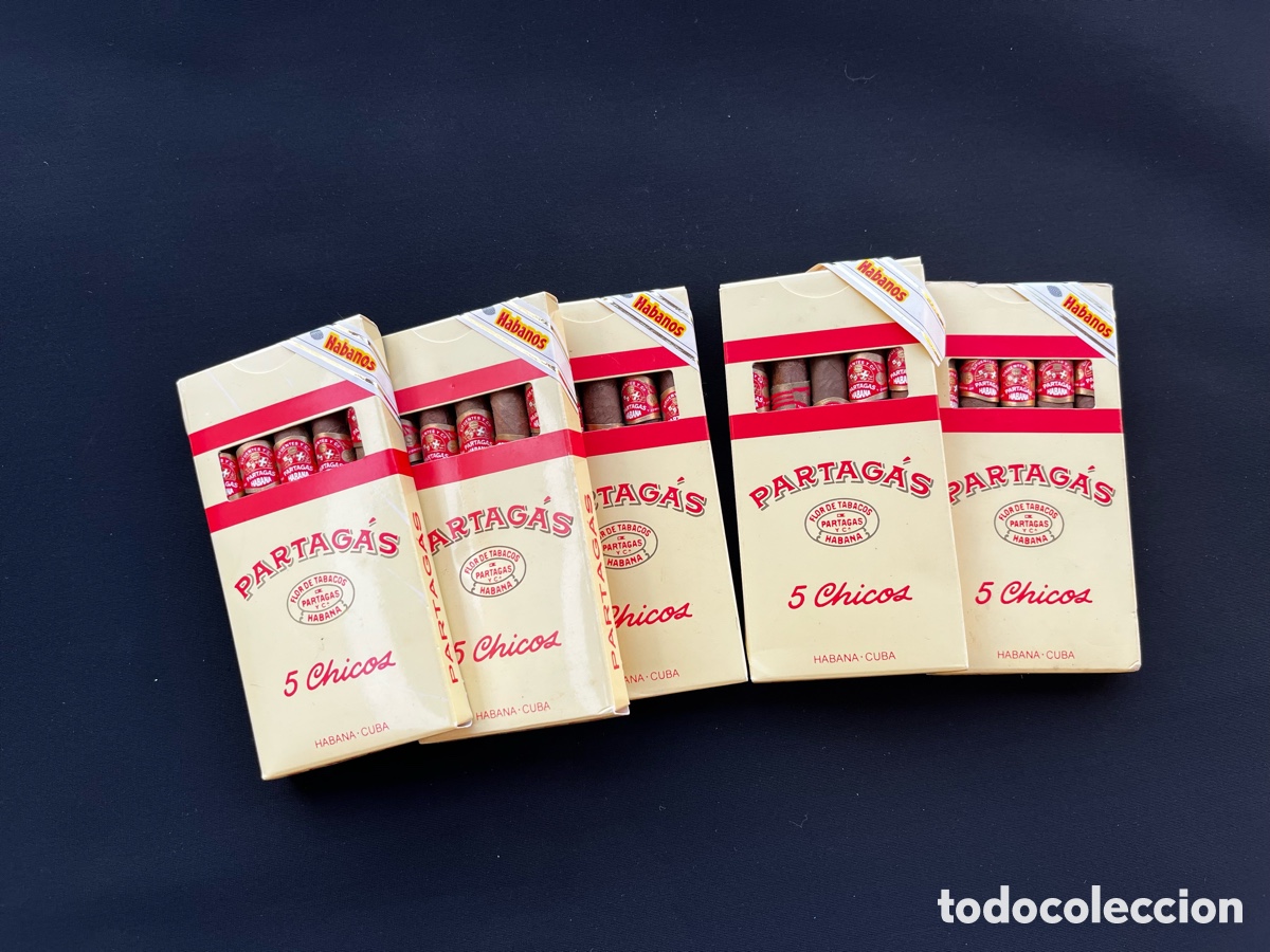 Coleccionismo: Lote de cinco cajas precintadas puros habanos Partagas Chicos. Habana. Cuba.