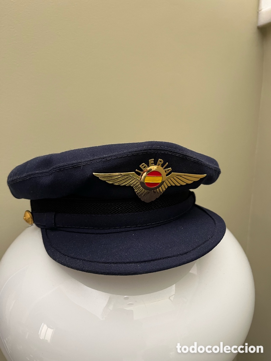 Coleccionismo: Antigua gorra de piloto de Iberia .F&aacute;brica de gorras Alcaraz.