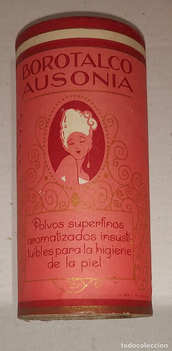 Coleccionismo: antiguo bote talco ausonia, Borotalco Ausonia bote de cart&oacute;n