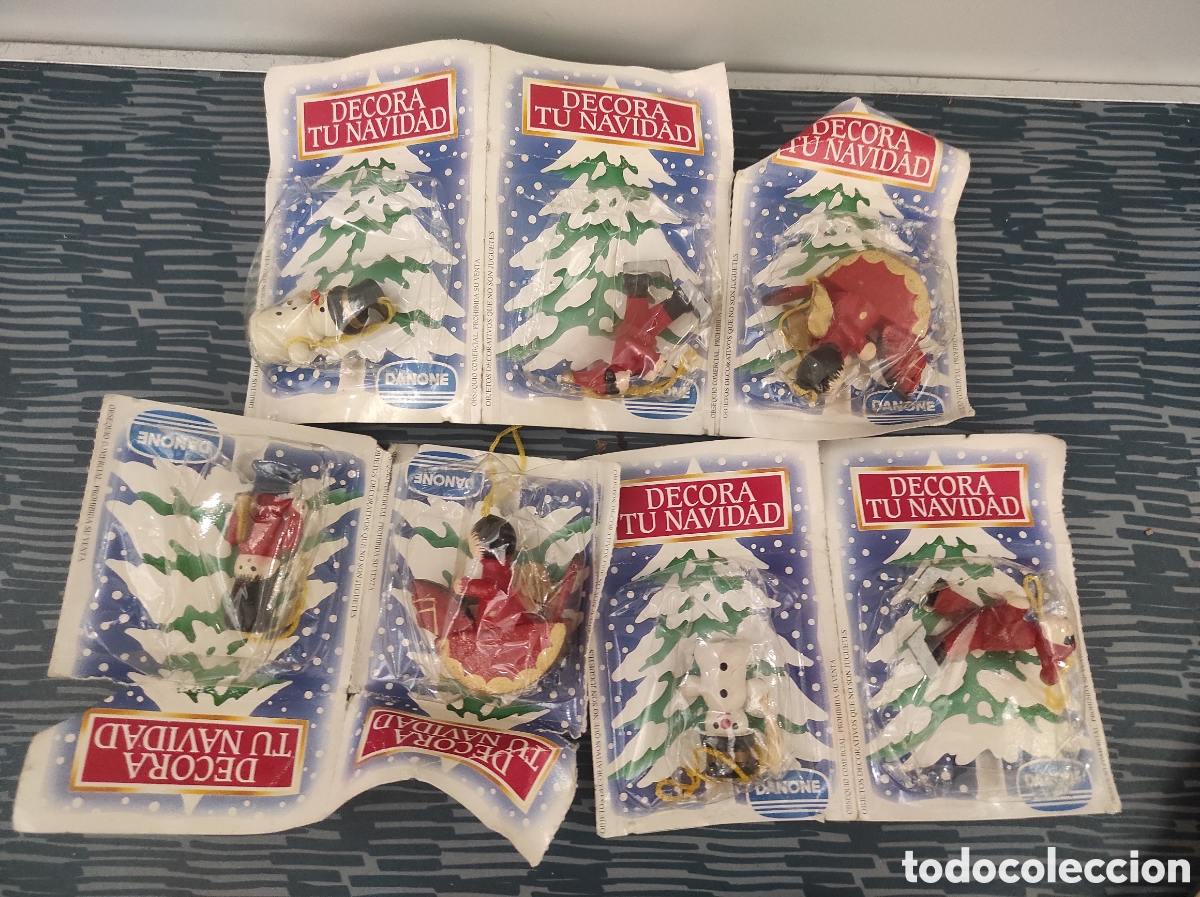 Coleccionismo: LOTE 7 ADORNOS PARA &Aacute;RBOL DE NAVIDAD. MADERA. DECORA TUS NAVIDADES. OBSEQUIO YOGURES DANONE