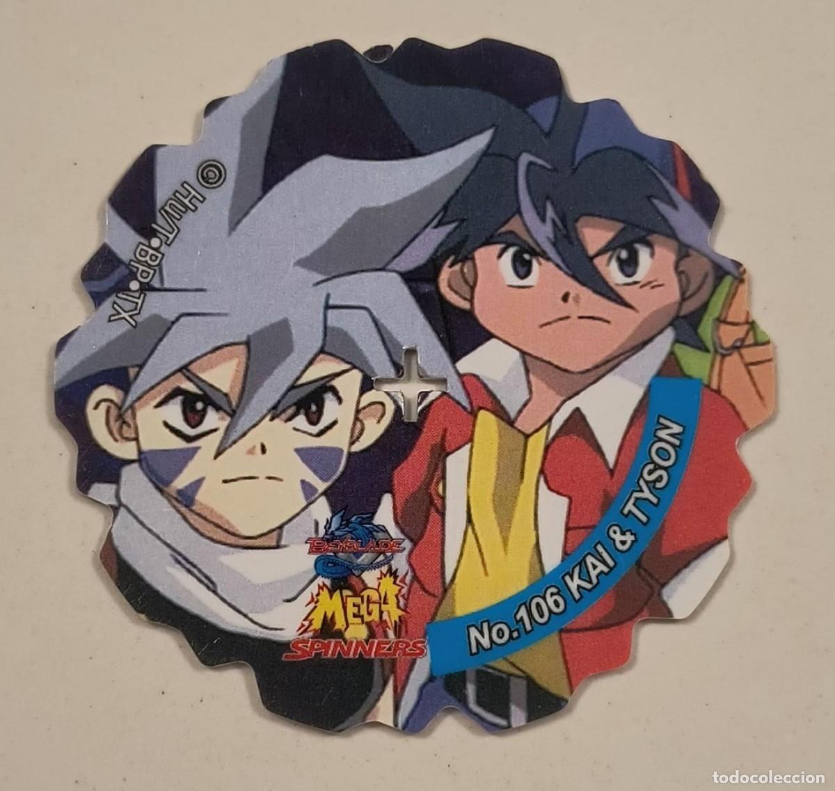 Coleccionismo: TAZO MEGA SPINNERS N&ordm; 106 KAI Y TYSON - DRANZER Y DRAGOON - BEYBLADE