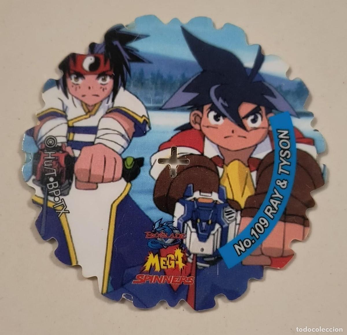 Coleccionismo: TAZO MEGA SPINNERS N&ordm; 109 RAY Y TYSON - DRAGOON Y DRIGER - BEYBLADE