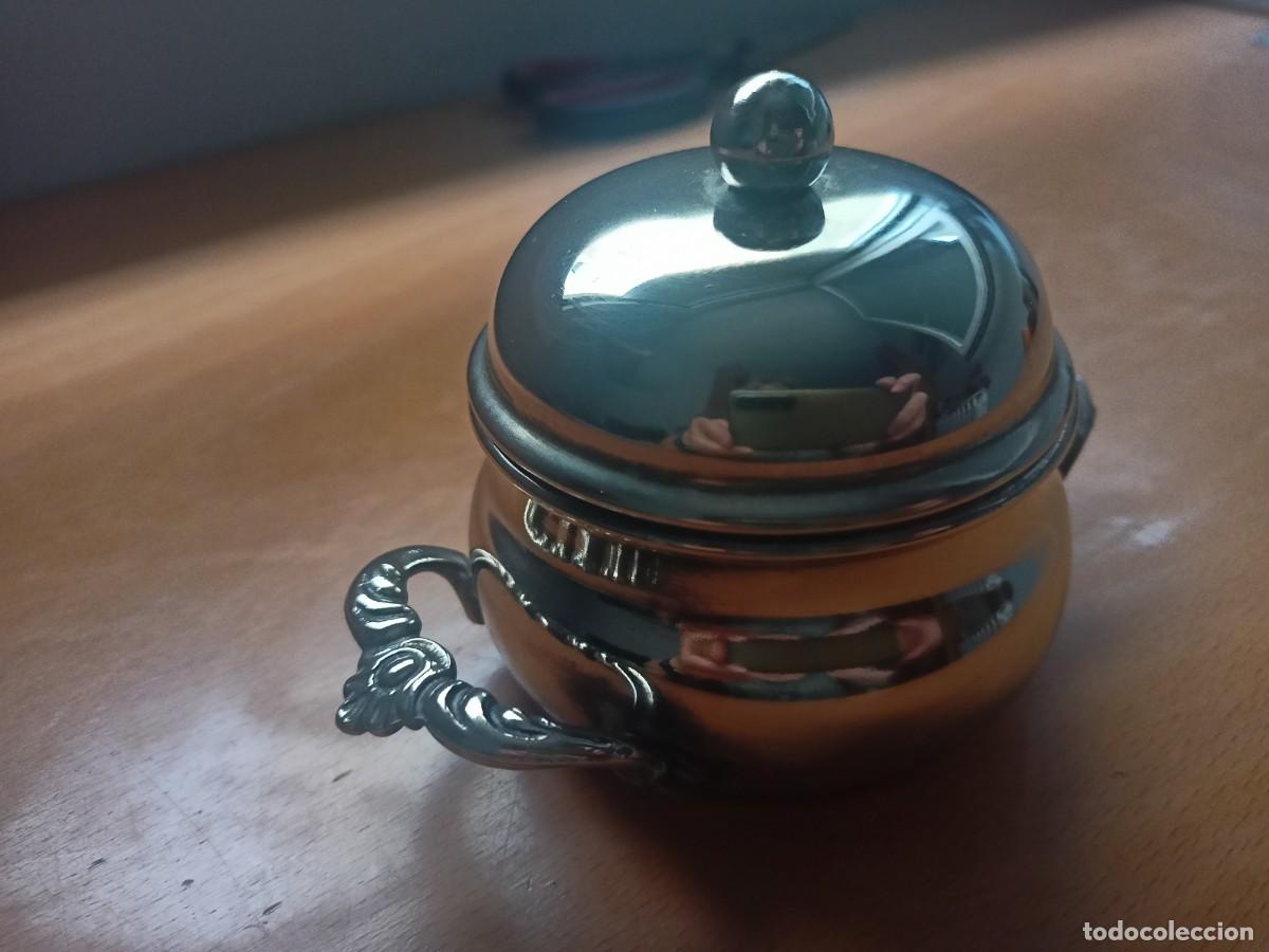Coleccionismo: ANTIGUO AZUCARERO DE METAL PLATEADO