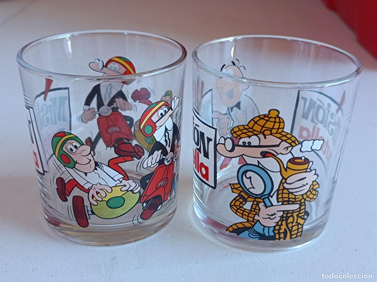 Coleccionismo: DOS VASOS MORTADELO Y FILEMON MISI&Oacute;N NUTELLA VASO PUBLICIDAD