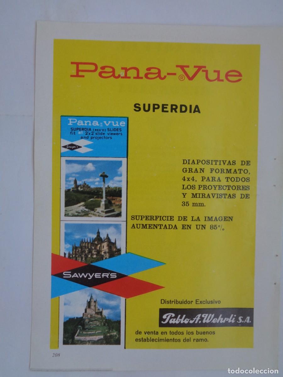 Coleccionismo: HOJA DE REVISTA CON ANUNCIO DE DIAPOSITIVAS PANA-VUE , DE PABLO A. WEHRLI. A&Ntilde;OS 60