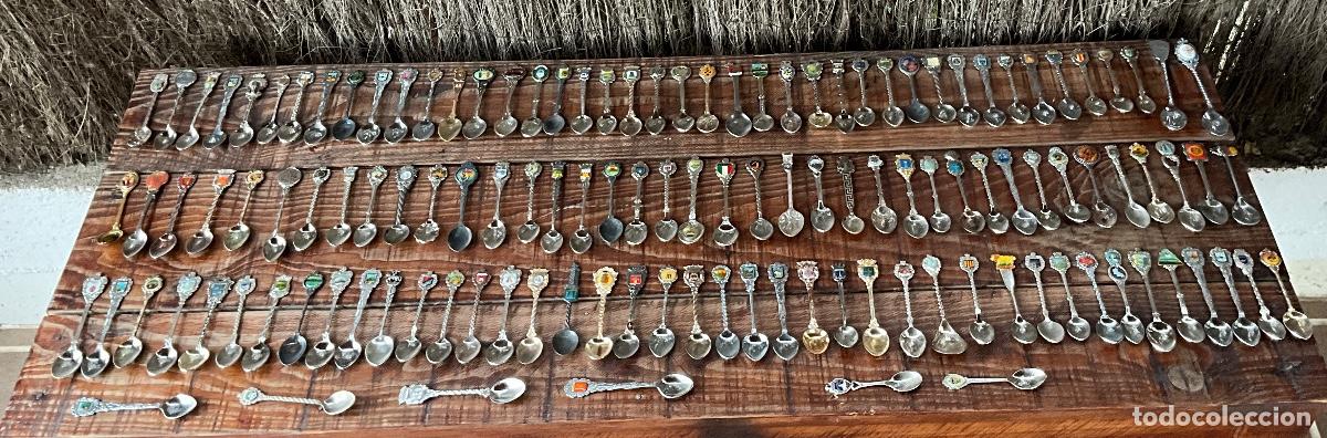 Coleccionismo: LOTE DE 70 CUCHARILLAS DE METAL PLATEADO-CUCHARILLAS DE SOUVENIRS-DIFERENTES PA&Iacute;SES-DE COLECCION