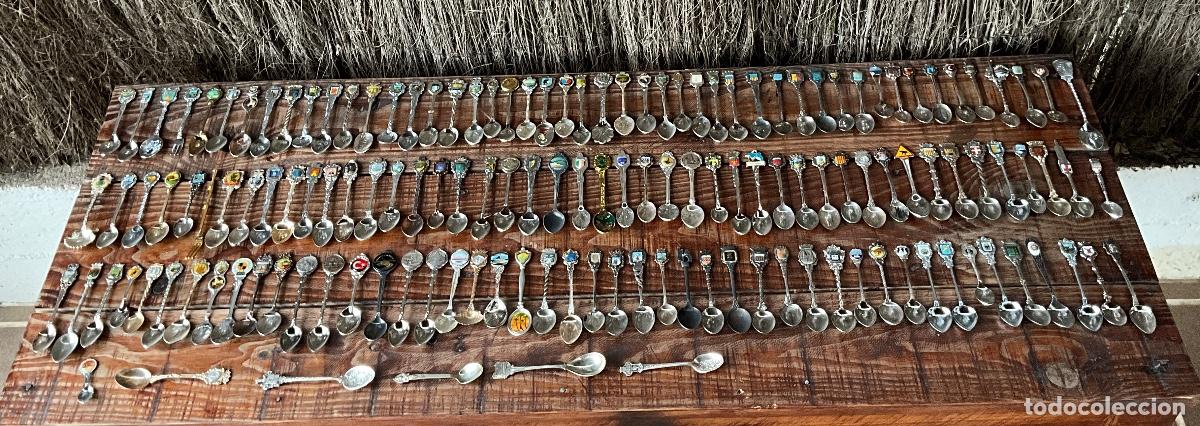 Coleccionismo: LOTE DE 145 CUCHARILLAS DE METAL PLATEADO-CUCHARILLAS DE SOUVENIRS-DIFERENTES PA&Iacute;SES-DE COLECCION
