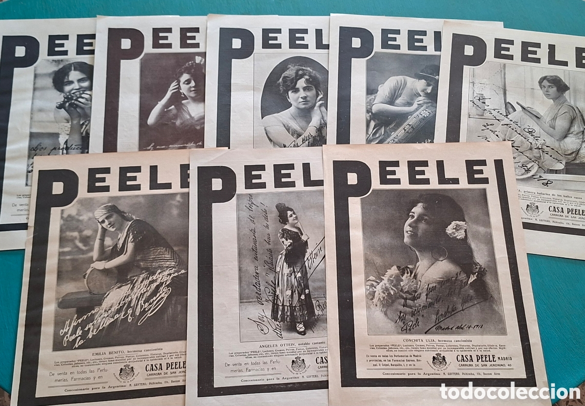 Coleccionismo: CASA PEELE - 8 L&Aacute;MINAS PUBLICIDAD 1917-1918