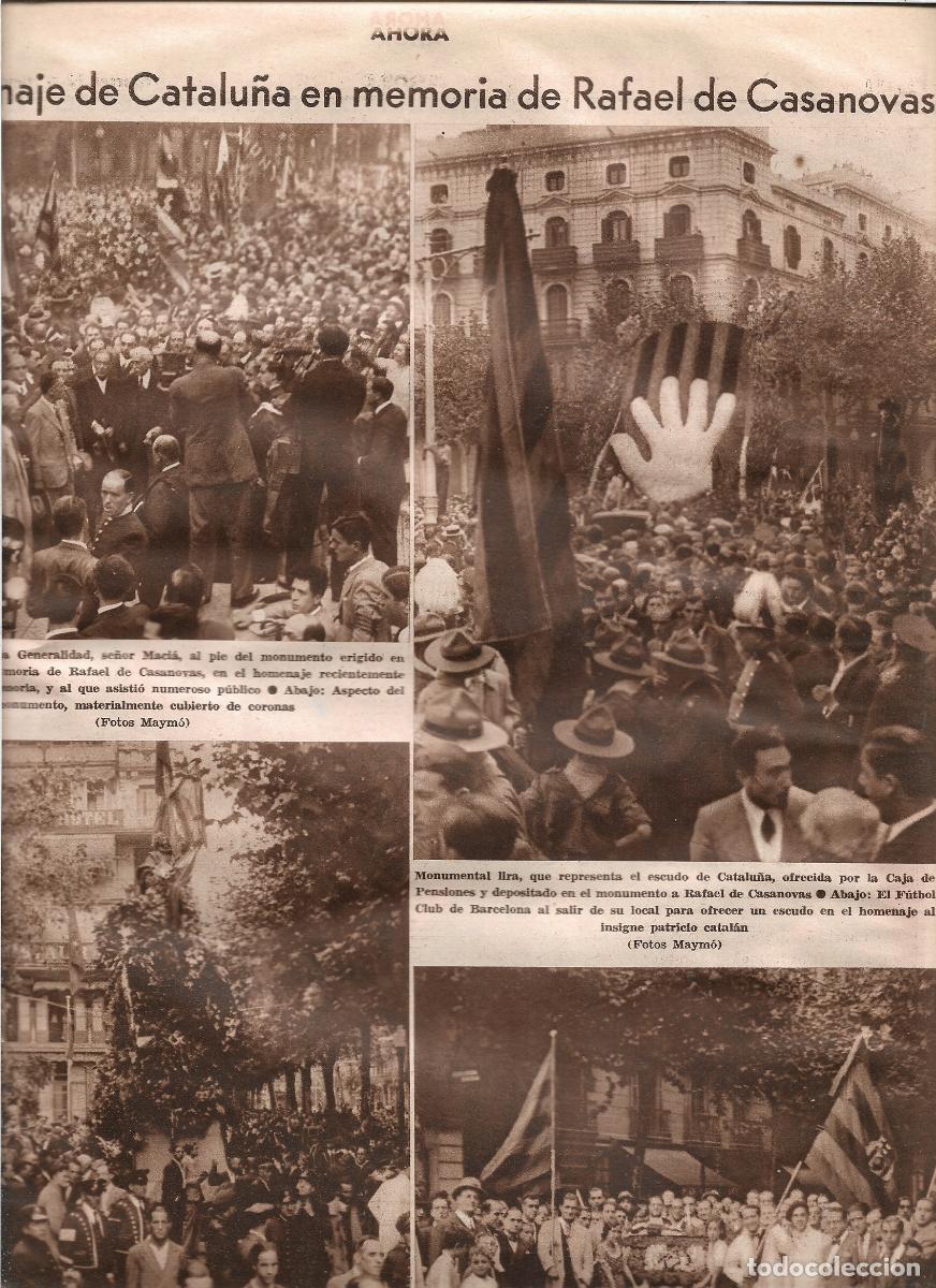 Coleccionismo: A&Ntilde;O 1933 BARCELONA DIADA HOMENAJE MONUMENTO RAFAEL DE CASANOVAS OFRENDA FLORES FUTBOL CLUB BARCELONA