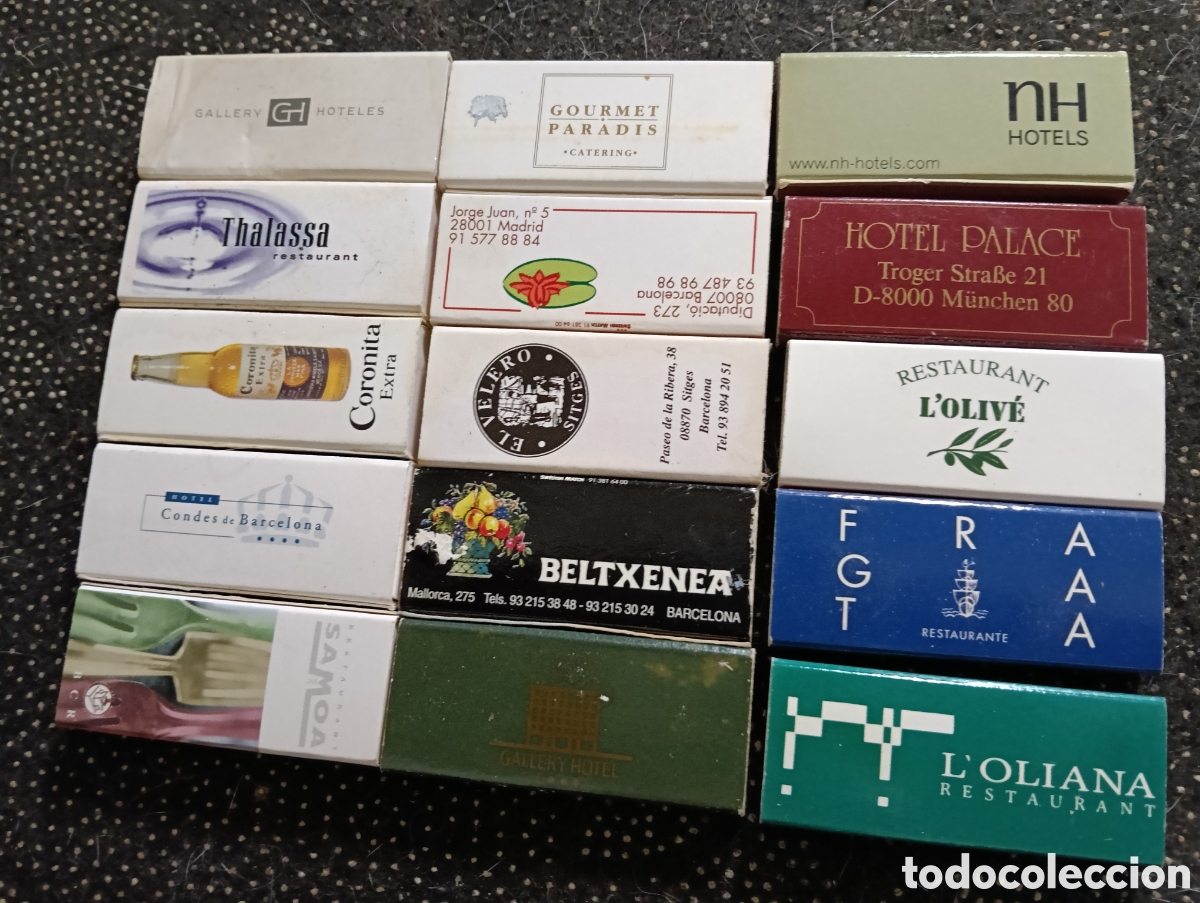 Coleccionismo: Lote de 15 cajas de cerillas llenas de marcas conocidas y en buen estado.
