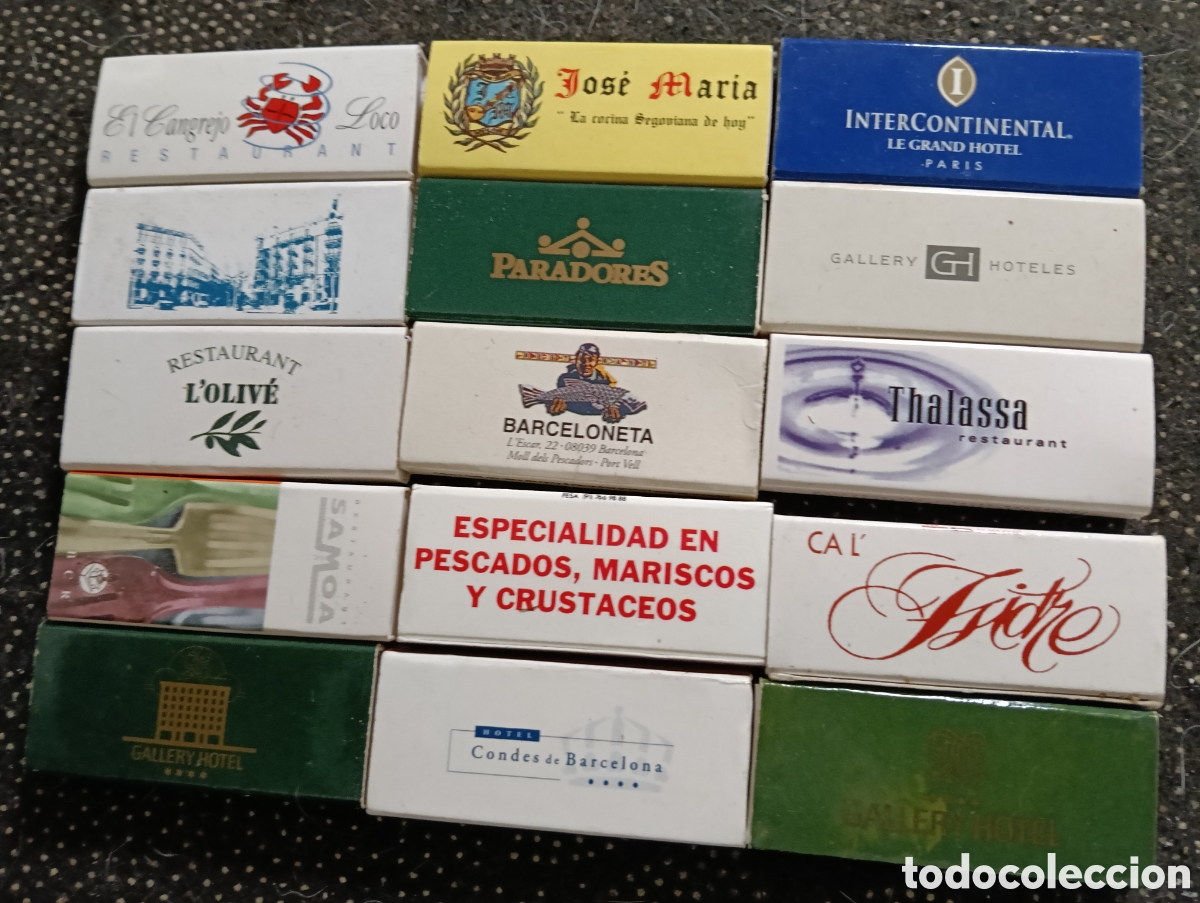 Coleccionismo: Lote de 15 cajas de cerillas llenas de marcas conocidas y en buen estado.
