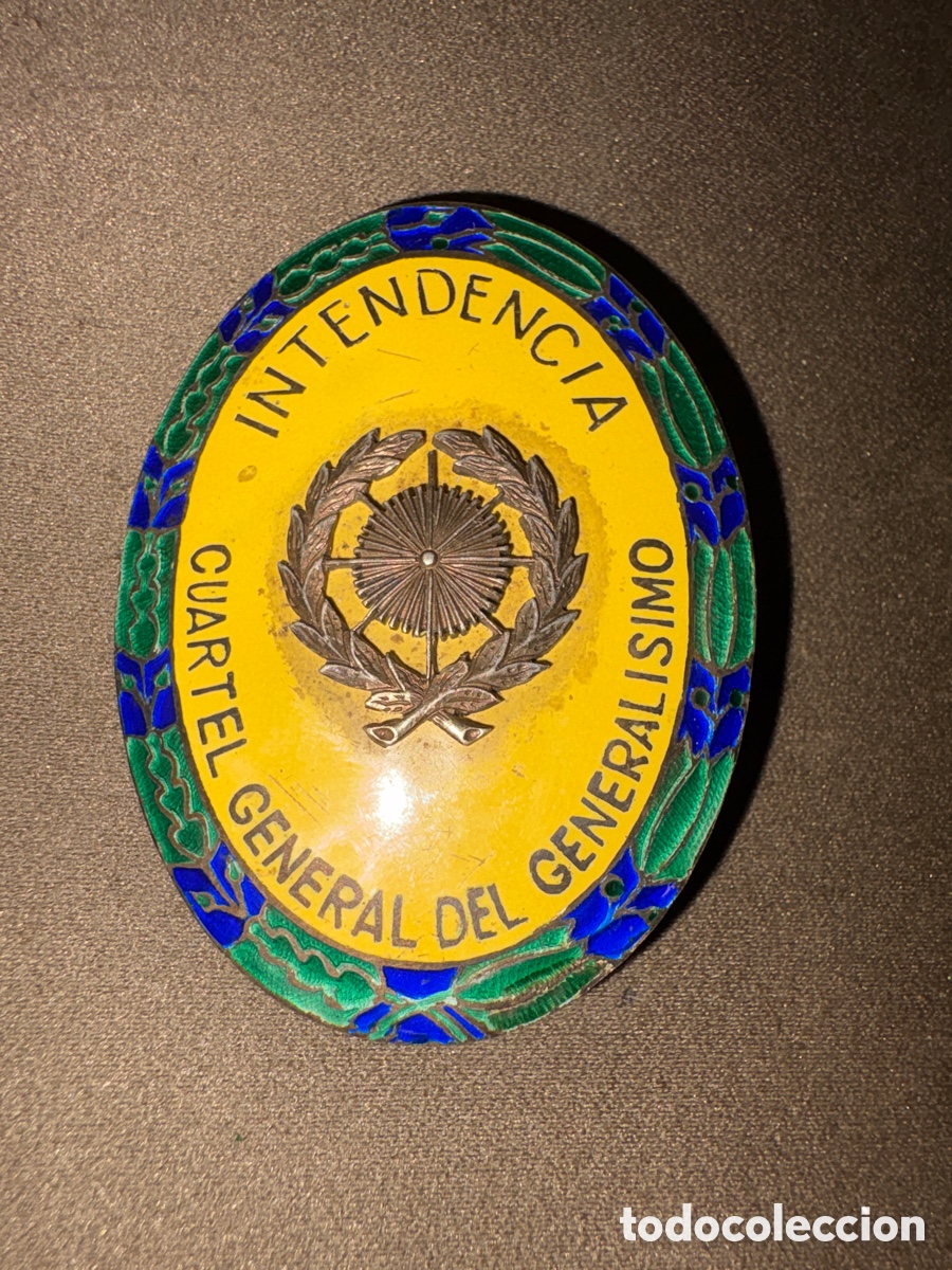 Coleccionismo: ANTIGUA INSIGNIA DE INTENDENCIA DEL CUARTEL GENERAL DEL GENERALISIMO. EMBLEMA MILITAR. MUY RARO