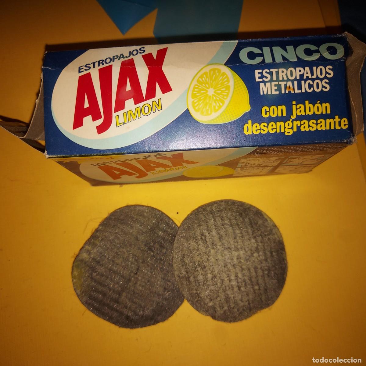 Sammeln: Caja con 2 estropajos Ajax lim&oacute;n fabricado por Colgate Palmolive A&Ntilde;OS 70-80