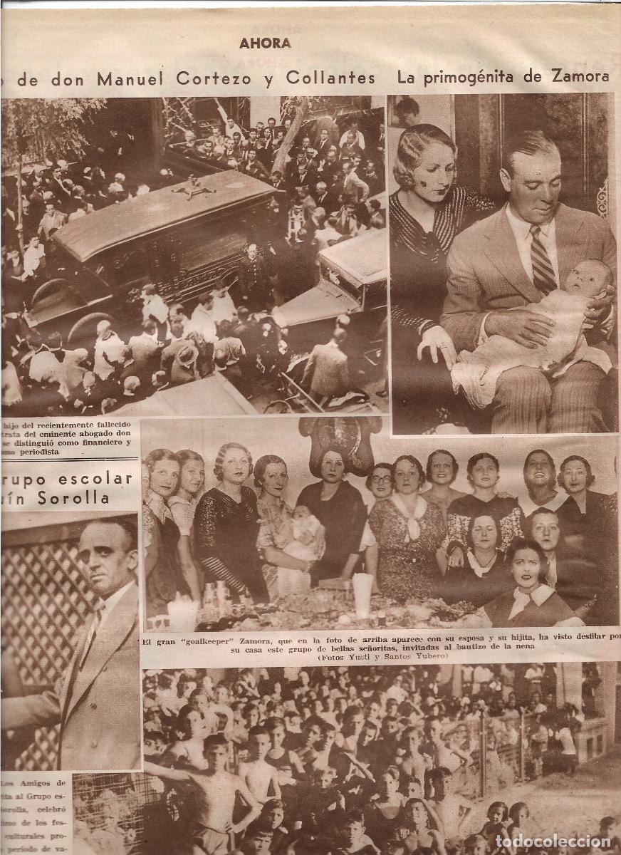 Coleccionismo: A&Ntilde;O 1933 RECORTE PRENSA BAUTIZO DE LA HIJA PRIMOGENITA DEL FUTBOLISTA ZAMORA