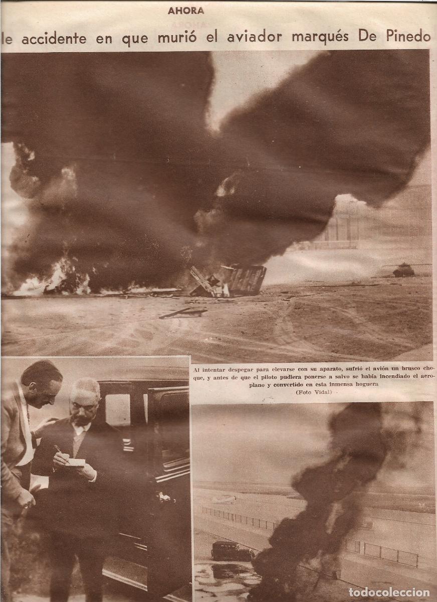 Coleccionismo: 1933 RECORTE PRENSA ACCIDENTE AVIACION MUERTE AVIADOR MARQUES DE PINEDO INCENDIO AEROPLANO BOMBEROS