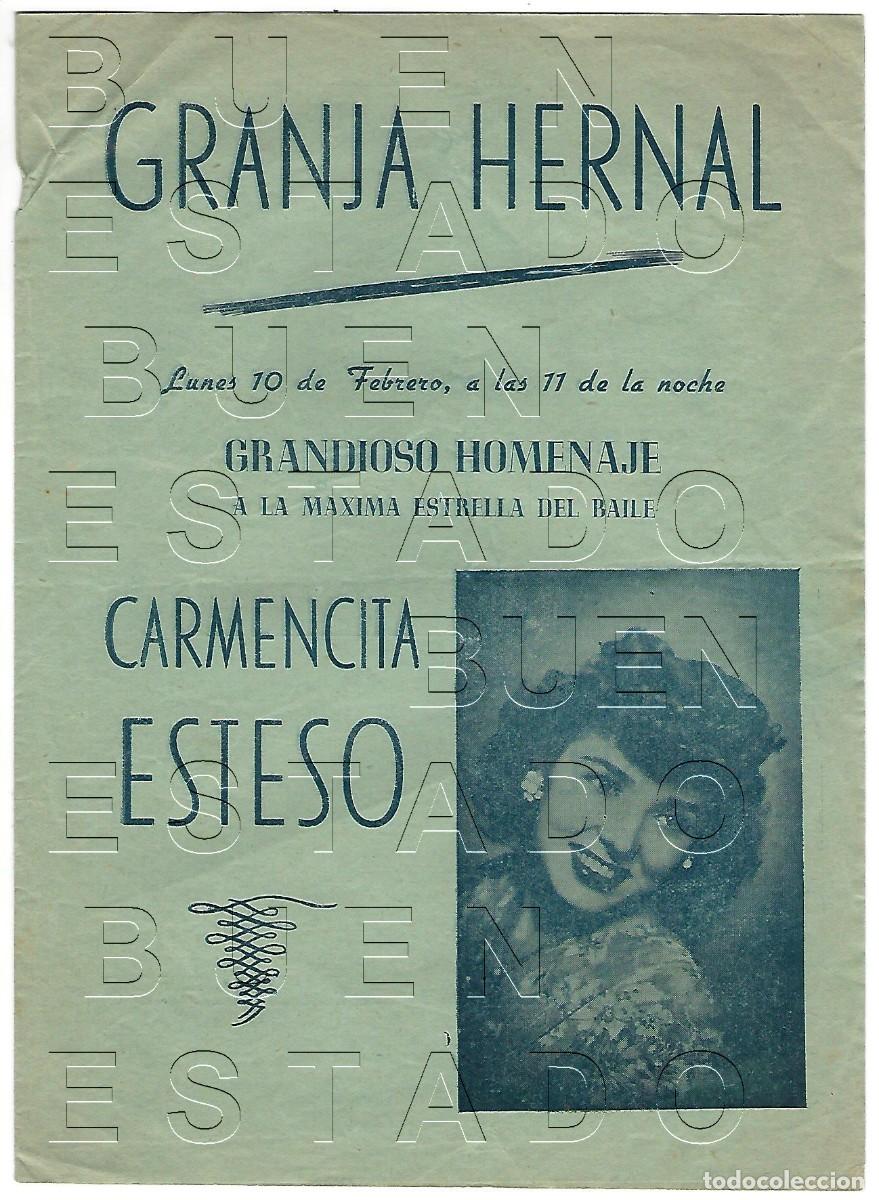 Coleccionismo: SEVILLA GRANJA HERNAL 1948 CARMENCITA ESTESO MARY ORTIZ 22X16 PROGRAMA 4 PGS M55