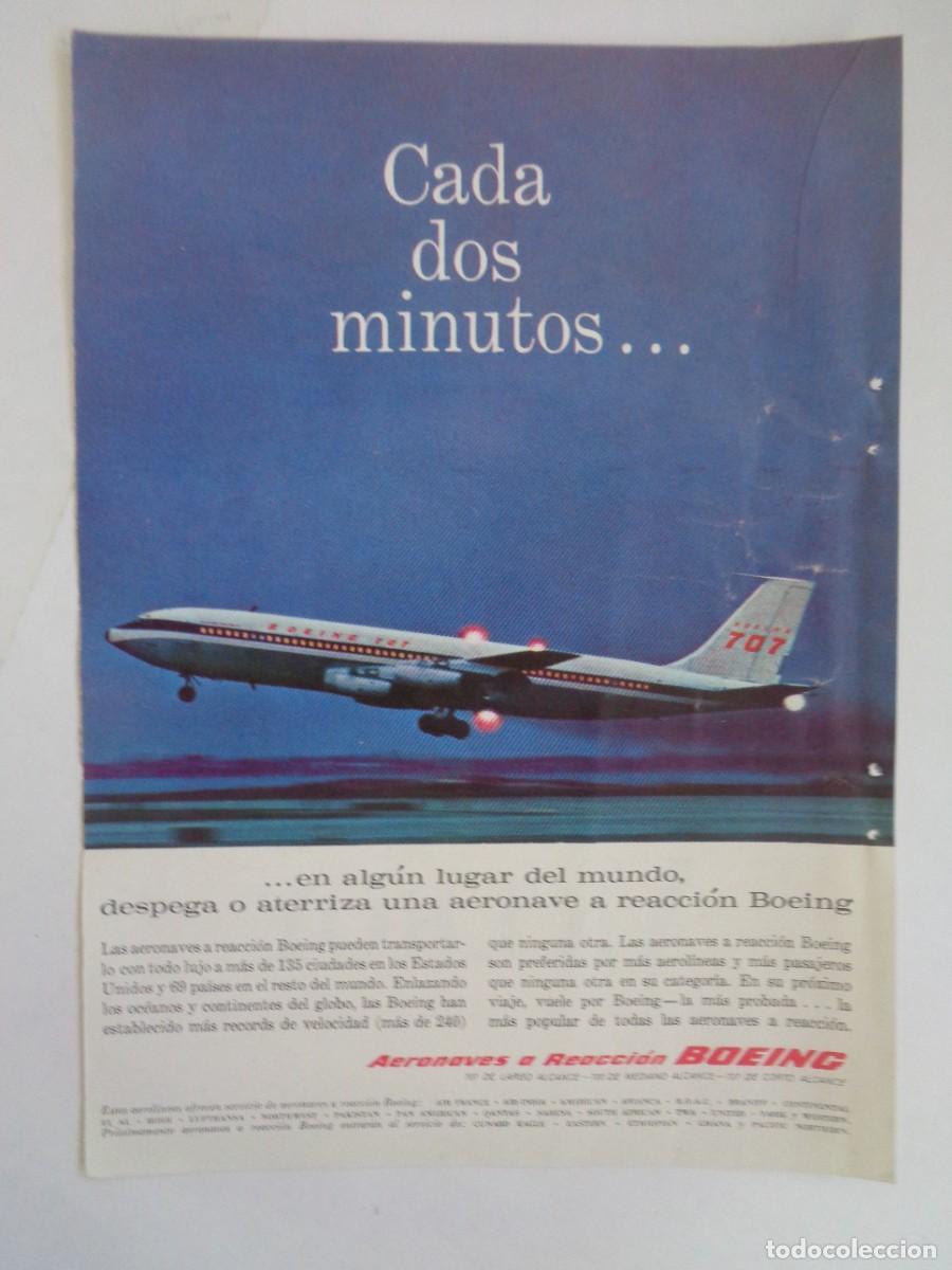 Coleccionismo: HOJA DE REVISTA CON ANUNCIO DE COMPA&Ntilde;IA AEREA BOEING . A&Ntilde;OS 60
