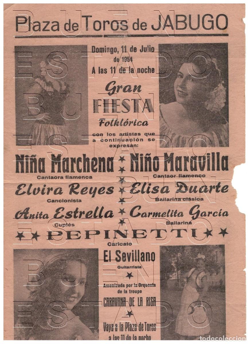 Coleccionismo: JABUGO HUELVA 1954 NI&Ntilde;A MARCHENA ELISA DUARTE CARTEL GENUINO 31X20 J00