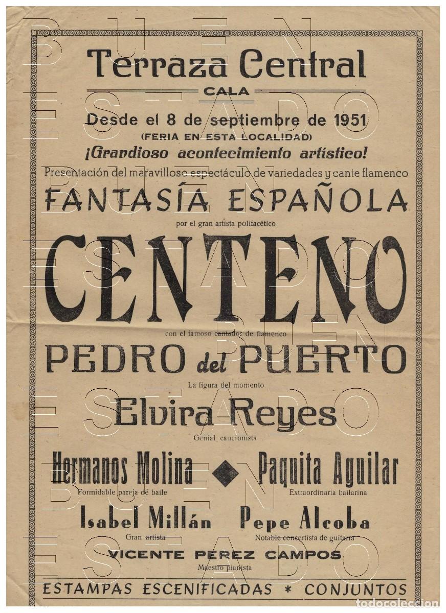 Coleccionismo: JABUGO HUELVA 1951 NI&Ntilde;A PEDRO DEL PUERTO ELVIRA REYES CARTEL GENUINO 31X20 J00