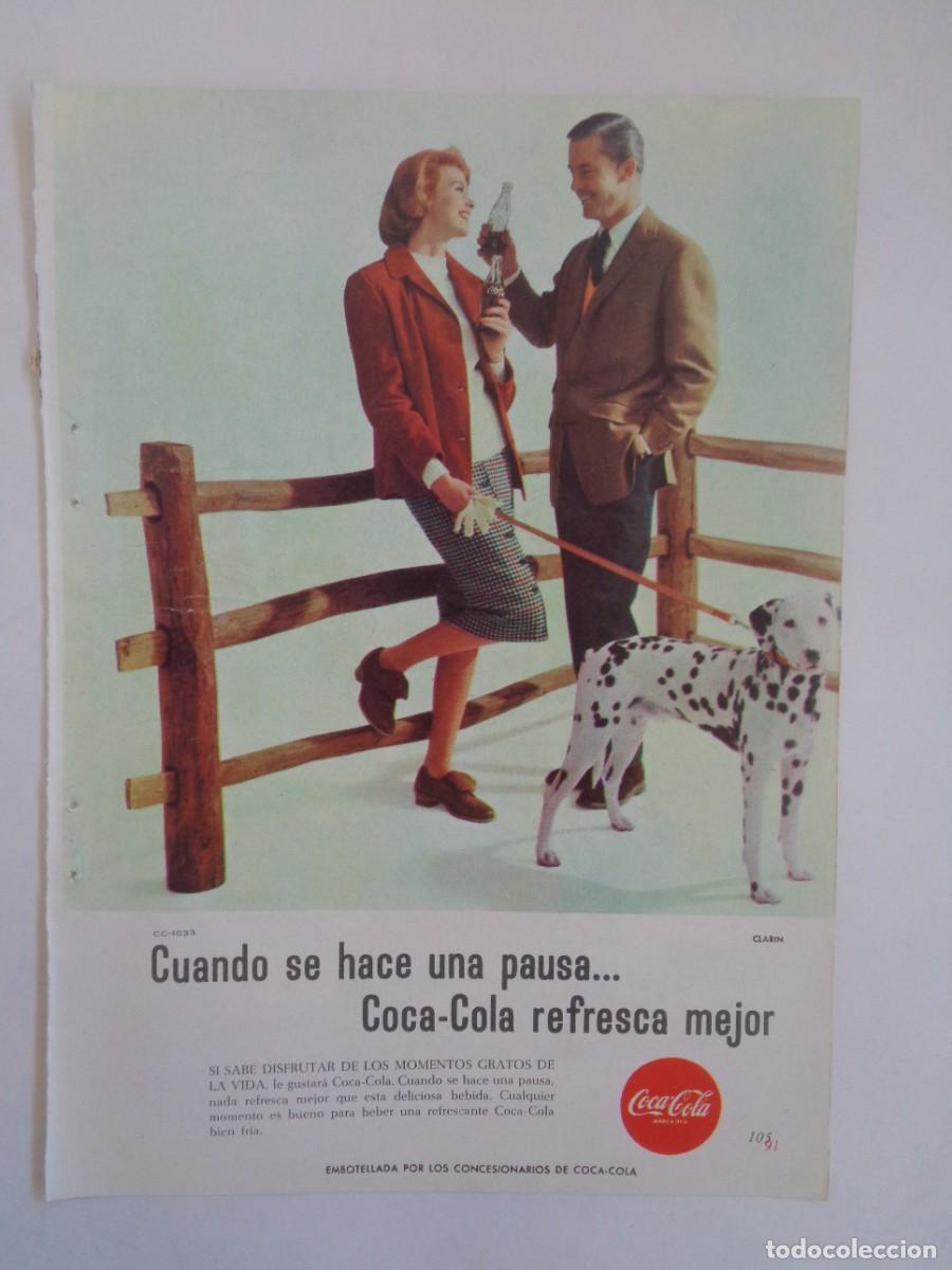 Coleccionismo: HOJA DE REVISTA CON ANUNCIO DE COCA-COLA . A&Ntilde;OS 60