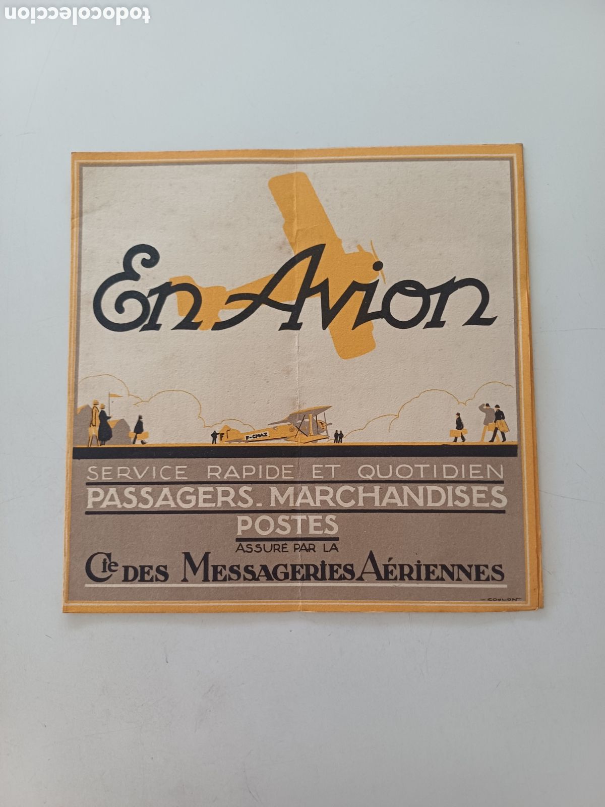 Coleccionismo: Panfleto folleto publicitario A&Ntilde;OS 20 Companie des Messageries A&eacute;riennes Paris FRANC&Eacute;S