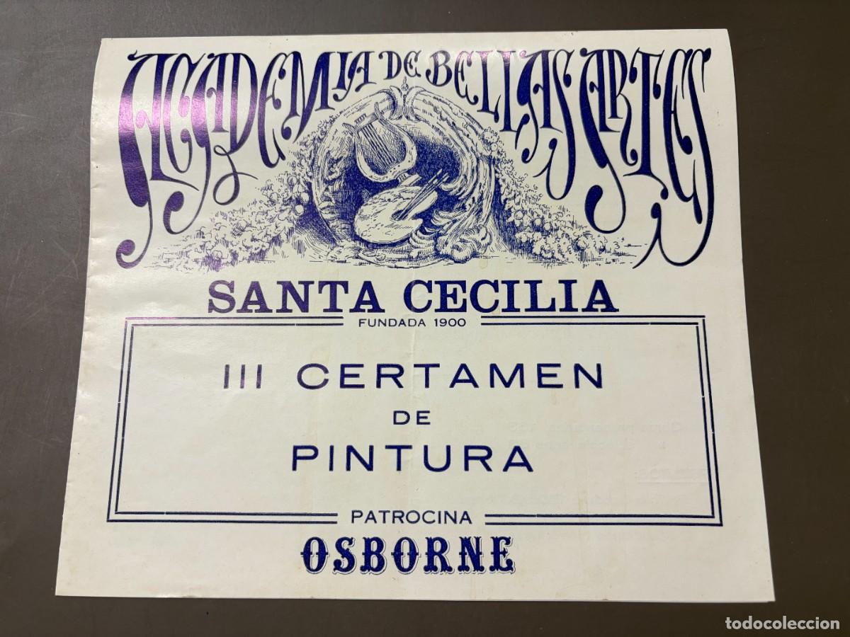 Coleccionismo: III CERTAMEN DE PINTURA SANTA CECILIA &ndash; OSBORNE &ndash; PUERTO DE SANTA MAR&Iacute;A &ndash; 1984