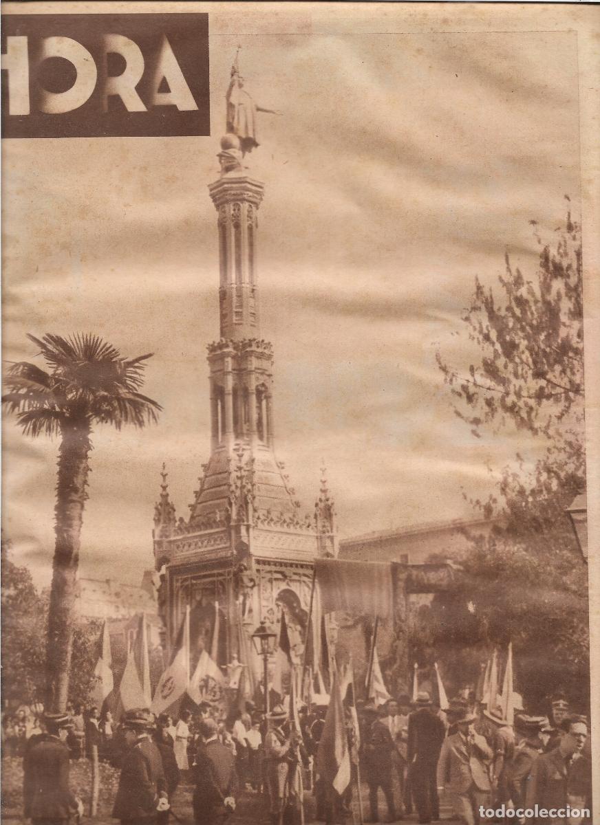 Coleccionismo: A&Ntilde;O 1933 RECORTE PRENSA MADRID FIESTA DE LA RAZA ACTO PASEO DE COLON DESFILE EXPLORADORES BANDERAS
