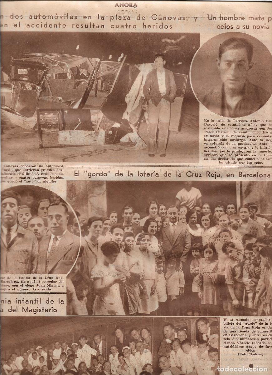 Coleccionismo: 1933 RECORTE PRENSA BARCELONA SE&Ntilde;OR PI&Ntilde;ERO TIENDA COMESTIBLES AGRACIADO EL GORDO LOTERIA CRUZ ROJA