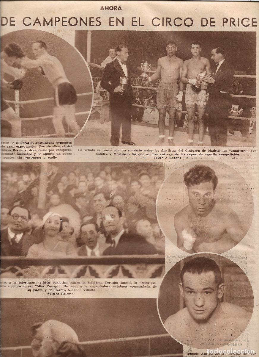 Coleccionismo: A&Ntilde;O 1933 MADRID BOXEO EN EL CIRCO DE PRICE IGNACIO ARA BESNEUX SANGHILI ASITENCIA NICANOR VILLALTA