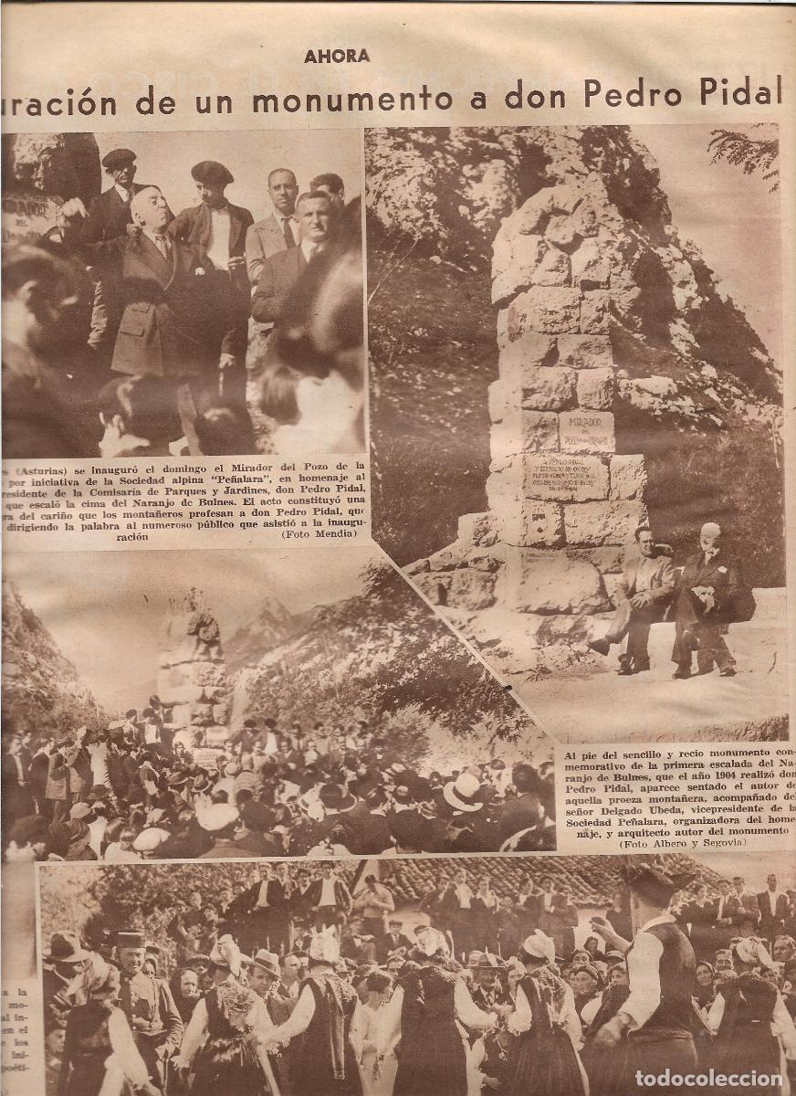 Coleccionismo: A&Ntilde;O 1933 ESCALADA INAUGURACION MONUMENTO A PEDRO PIDAL POO DE CABRALES DANZA CORRI CORRI