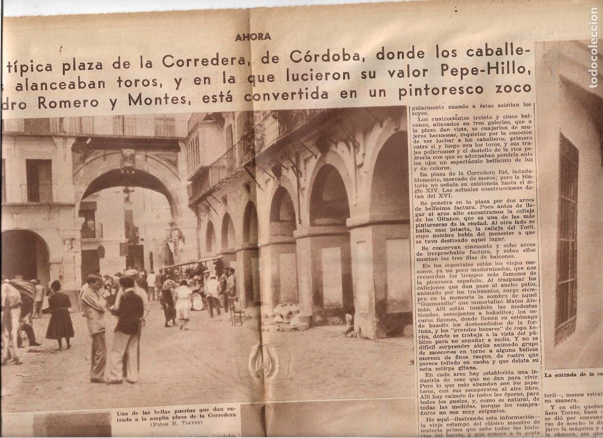 Coleccionismo: A&Ntilde;O 1933 RECORTE PRENSA CORDOBA PLAZA DE LA CORREDERA ZOCO CALLEJA DE LOS GITANOS ZAPATEROS