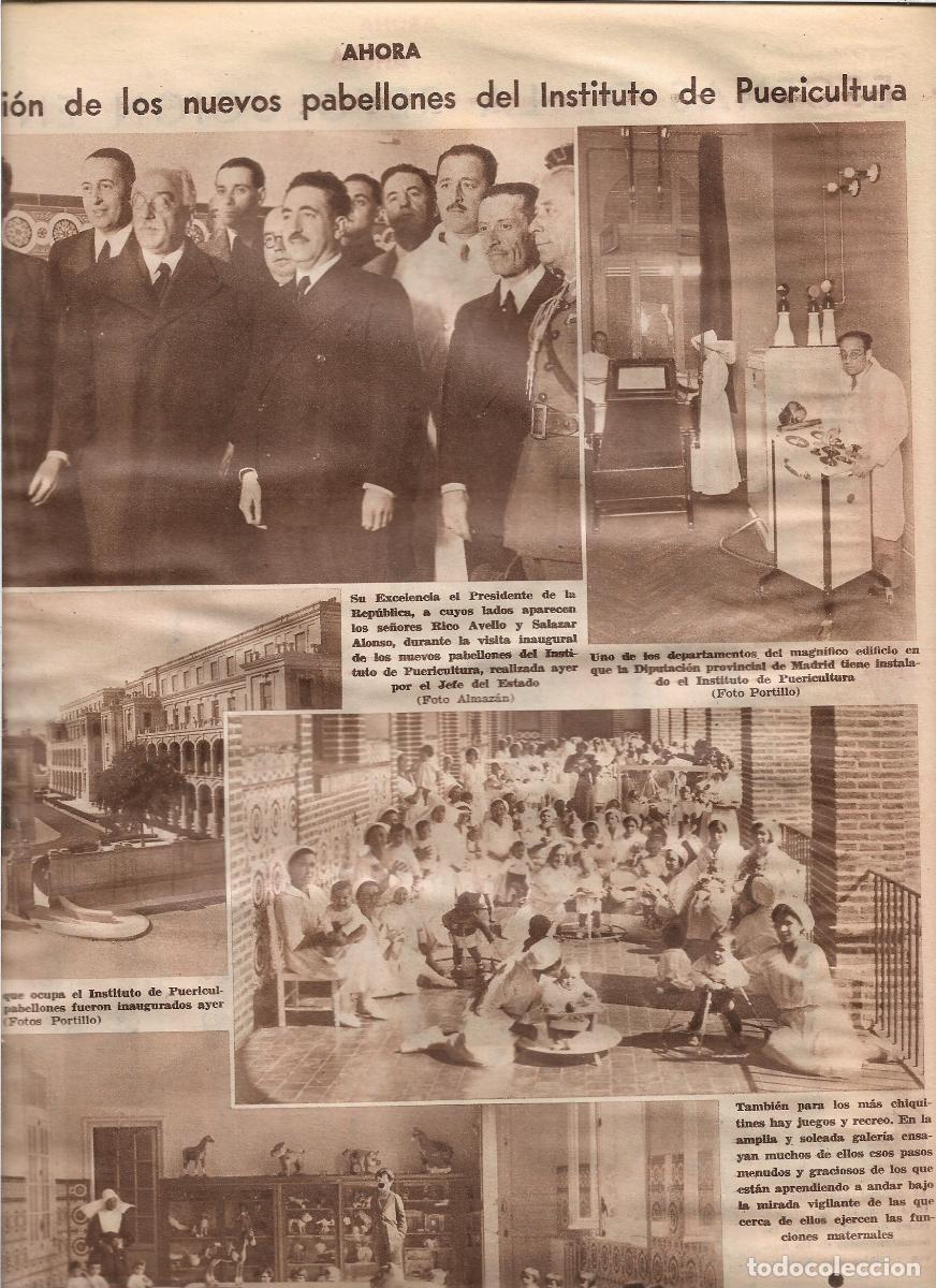 Coleccionismo: A&Ntilde;O 1933 RECORTE PRENSA MADRID INAUGURACION NUEVOS PABELLONES DEL INSTITUTO DE PUERICULTURA
