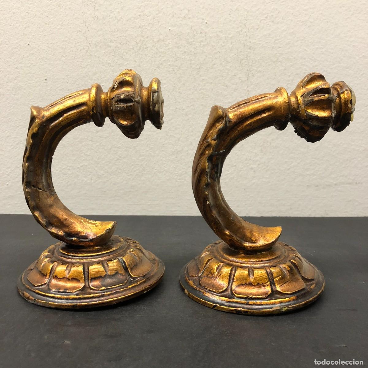 Coleccionismo: PRECIOSOS APLIQUES DE MADERA PARA VELAS - CANDELABROS DE PARED - 15 CM