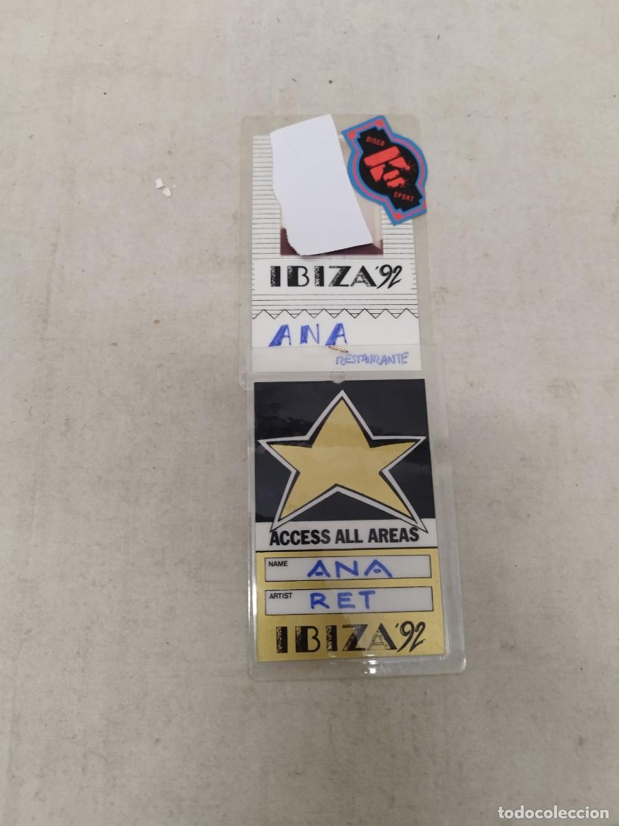 Coleccionismo: Pases acceso total (&rdquo;Access All Areas&rdquo;) originales de la temporada de fiestas en Ibiza del a&ntilde;o 1992.
