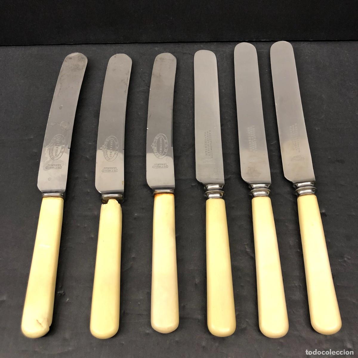 Coleccionismo: JUEGO DE 6 CUCHILLOS - SHEFFIELD - FIRTHS STAINLESS - 24 CM TOTAL