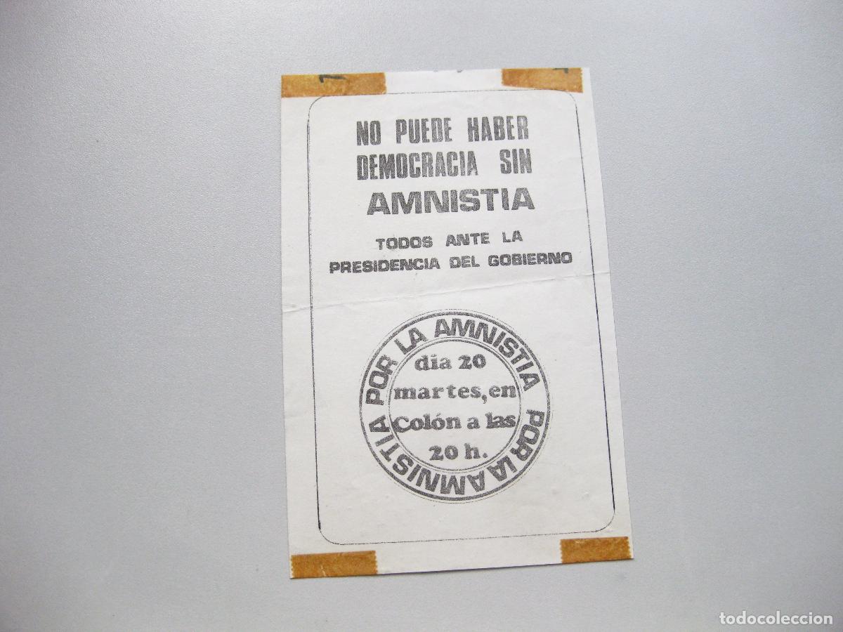 Coleccionismo: OCTAVILLA POL&Iacute;TICA EN PRO DE LA AMNIST&Iacute;A PARA PRESOS POL&Iacute;TICOS. D&Iacute;A 20 DE ENERO DE 1976