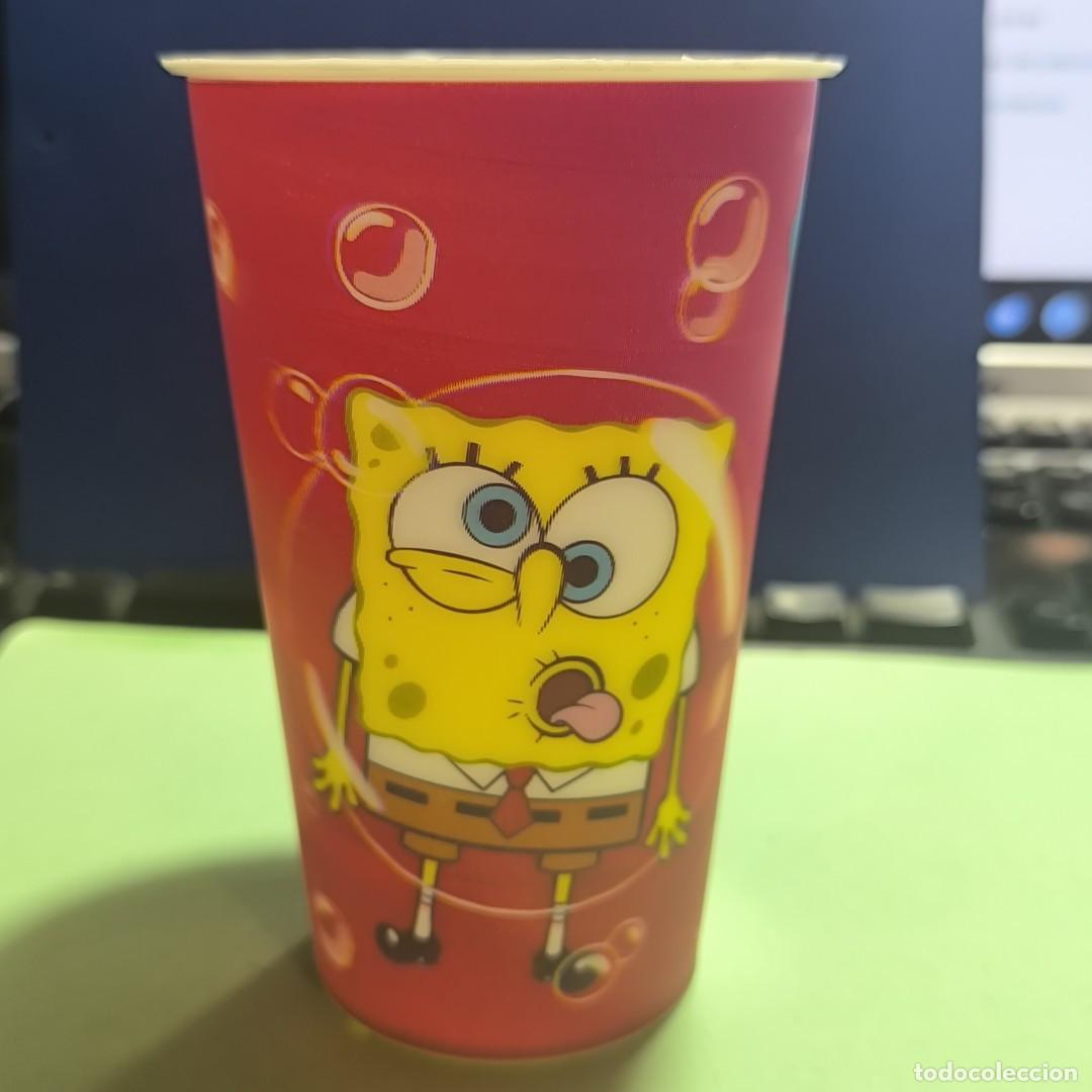Coleccionismo: 005486MEN-Vaso de pl&aacute;stico lenticular Nocilla - Bob Esponja