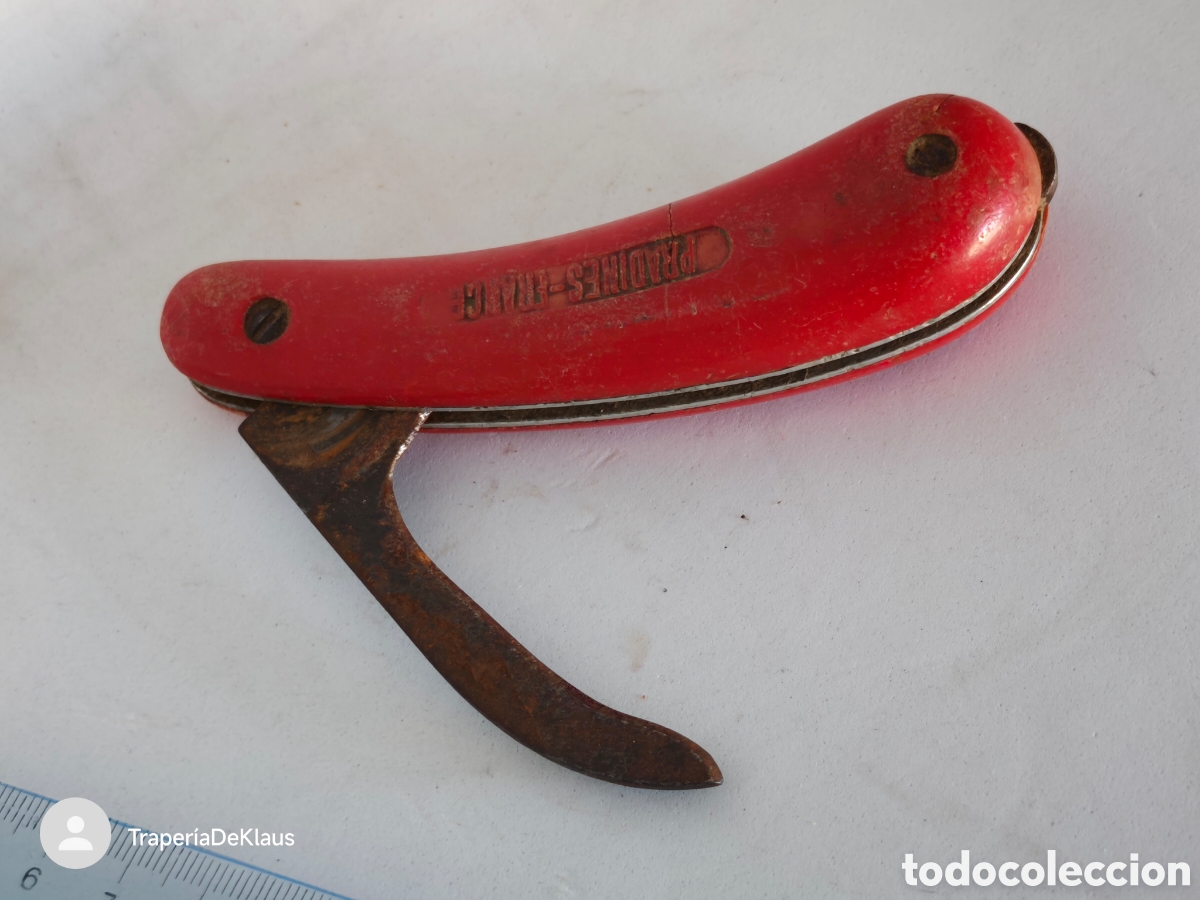 Coleccionismo: Navaja de podar / injertar Pradines . Mango rojo - car106